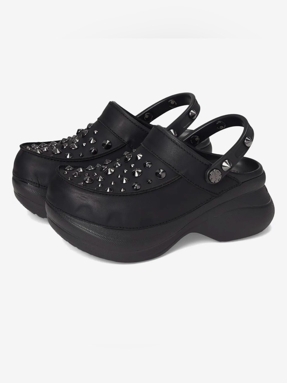 Crocs Bae Clog - Black Studded Platform Sandals - Women